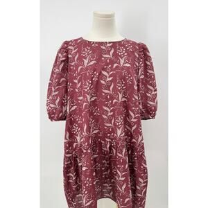 Matta Jody Dress Red Block Print Mini Cotton Lightweight Beach Dress S NWT